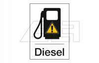 Fuel sticker "Attention refuel diesel!"
