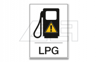Treibstoffaufkleber „Achtung LPG tanken!“