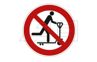 "Do not skate on the lift truck" sticker