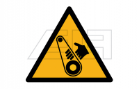 Warning of hand injuries due to drive belts