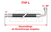 Type L gas hose, 1/2“-1/2”