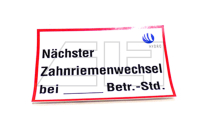 Aufkleber Zahnriemenwechsel