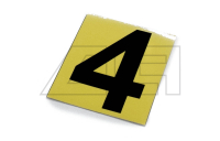 Sticker "4" 65mm yellow black number