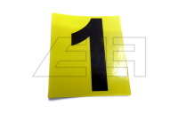 Sticker "1" 65mm yellow black number