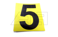 Aufkleber "5" 65mm Gelb schwarze Zahl