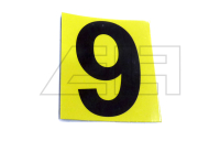 Aufkleber "9" 65mm Gelb schwarze Zahl