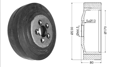 Drive wheel - rubber - 12103