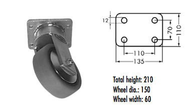 Support wheel complete - 12303