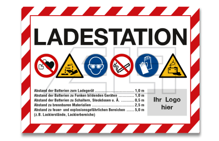 Sign "Charging station" A3 (420x297 mm) - with logo - 19248212