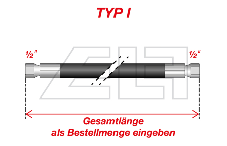 Type I gas hose, 1/2“-1/2” - 26500101