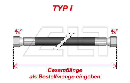 Type I gas hose, 5/8“–5/8” - 26500102