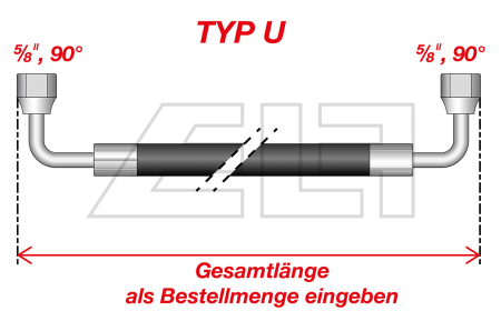 Type U gas hose, 5/8“–5/8” - 26500109
