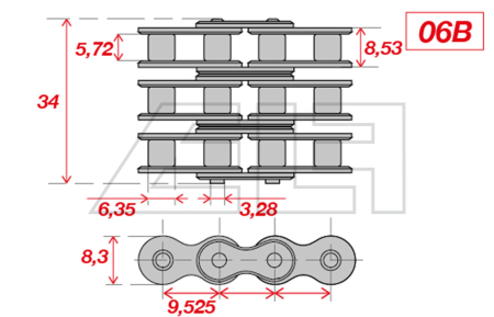 Rollenkette - Dreifach - 457552