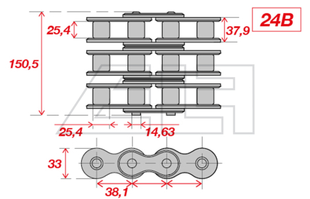 Rollenkette - dreifach - 457558