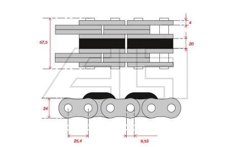 Chain w. plastic - 648064