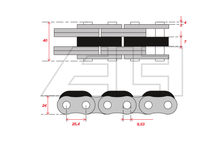 Chain w. plastic - 648067