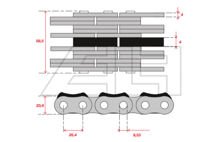 Chain w. plastic - 648069