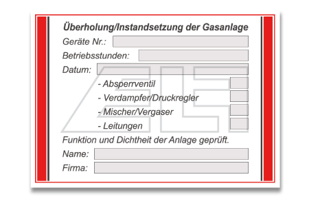 Aufkleber Instandsetzung Gasanlage - 823173