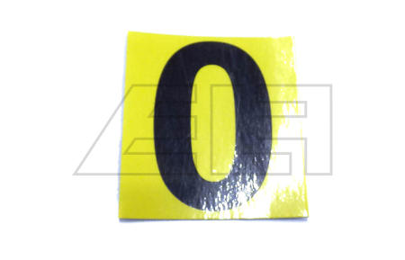 Sticker "0" 65mm yellow black number - 834346