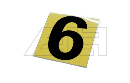 Sticker "6" 65mm yellow black number - 834348