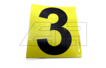 Sticker "3" 65mm yellow black number - 835923