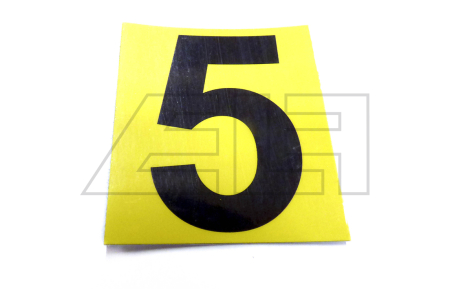 Sticker "5" 65mm yellow black number - 835924