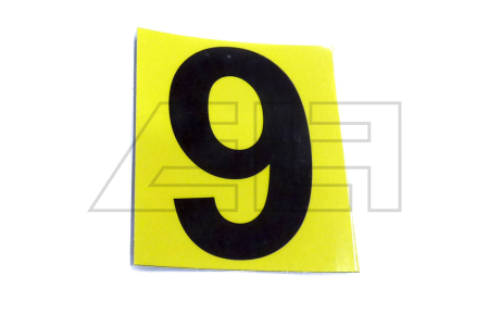 Sticker "9" 65mm yellow black number - 835926