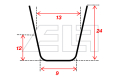 Profilschneidmesser RILLCUT  W4 (20 Stk. im Satz)