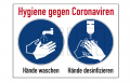 Combination Sticker „Hygiene against coronaviruses“ - 21389883