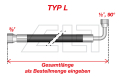 Type L gas hose, 5/8“–1/2”, 90°