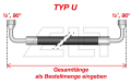 Type U gas hose, 1/2“–1/2”