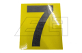 Aufkleber "7" 65mm Gelb schwarze Zahl