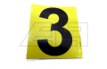 Sticker "3" 65mm yellow black number