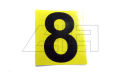 Sticker "8" 65mm yellow black number